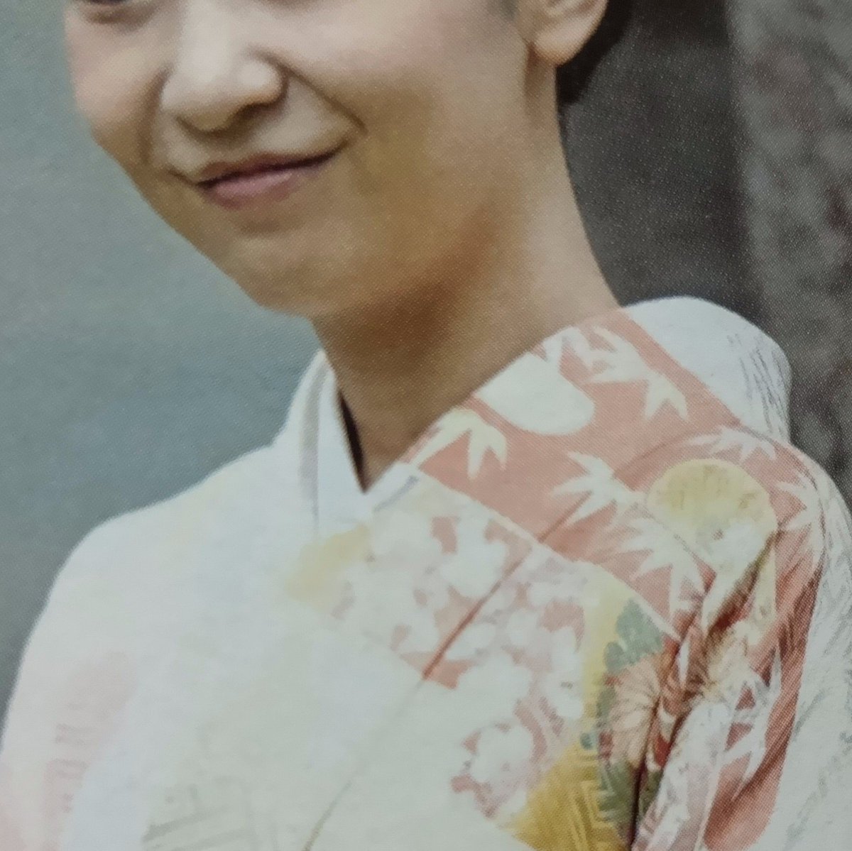 RoseTea1208's tweet photo. モコモコとコロタさん、
佳子さまのお着物の肩にあしらわれている柄は、紅葉ではなく竹（笹）です。
#拡散希望 https://t.co/RZSWgBta1L