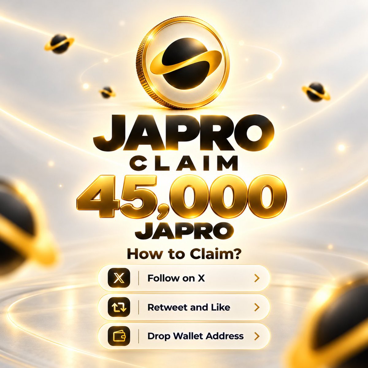 JaproxSol's tweet photo. Claim 45,000 - $JAPRO airdrop for first 1,000 🔥

$JAPRO will list Tomorrow  at 14:00 UTC on #SOLANA

✅ Follow @JaproxSol 
✅ RT + Like
✅ Comments $SOL address

Distribution airdrop 12 Hours⏳ https://t.co/Mit2ln2JKy