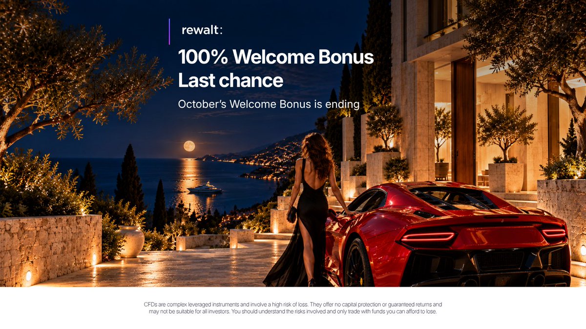 Rewalt_Broker's tweet photo. 🎁 October’s final days are here!
Eligible new rewalt: clients can access a 100% Welcome Bonus with a minimum $100 deposit.
⏳ Activate within 7 days of registration. T&Cs apply.
🔗 https://t.co/LLpceM9fwt
#rewalt #WelcomeBonus https://t.co/b3kv2R36sI