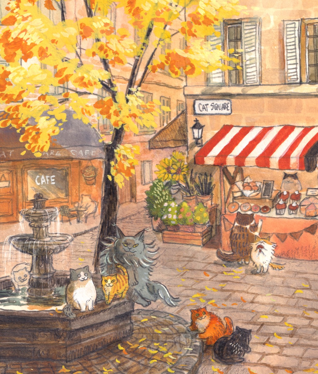 dawning_crow's tweet photo. Mobu and Cat Friends in Autumn🍁 https://t.co/e5vfHwTHE3