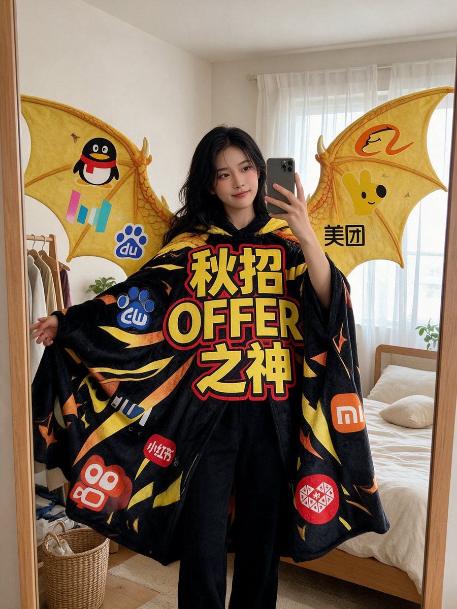 QingAILab's tweet photo. 冲刺 1000 粉 · Day 1

用 AI 生成了一套万圣节 cos 服：秋招 OFFER 之神🎃
主打一个许愿。
万圣节穿成这样去杭州湖滨 in77，会有人找我合照吗哈哈哈

#蓝V互关 #真诚交友 #AI生图 #万圣节 https://t.co/qnf3AG1CKS