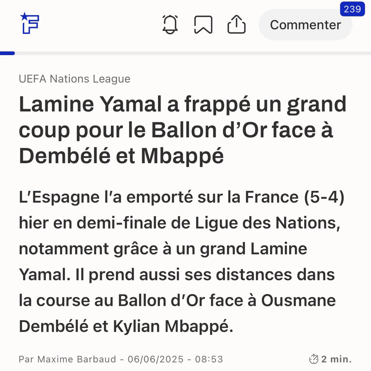 EdmondRegista's tweet photo. mouais qd Dembele avait tout pour le prendre en 2025, triplé coupe championnat LDC, meilleur joueur de LDC et du championnat, les médias FR et autres ont qd même longtemps fait comme si sa candidature et celle de Mbappé se valaient, on s’en rappelle, c’était y’a à peine qqes mois https://t.co/mNVIrZnaMz