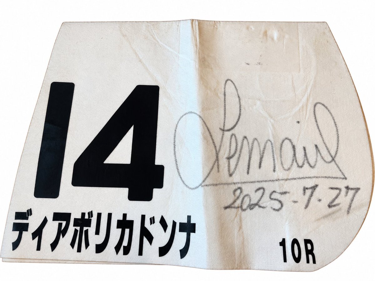 fieldracing's tweet photo. 第三弾 プレゼント企画
🎁武井厩舎シリーズ
ディアボリカドンナ
父は天皇賞（春）連覇のフィエールマン。
前走0.2秒差の2着から臨んだ夏の新潟で、休暇明けのC.ルメール騎手が1番人気に応えて、2番手から押し切り初勝利❗️

ルメール騎手サイン入りゼッケンを1名様に🎁 https://t.co/kcUzD3HqjR