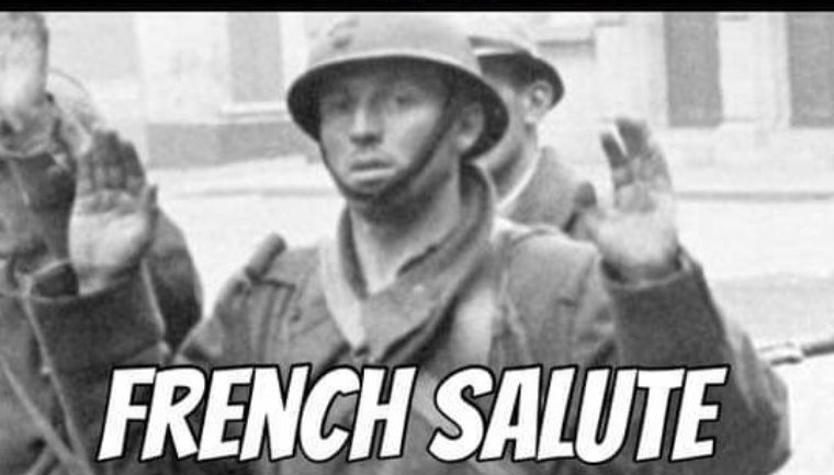 Random_7491's tweet photo. @julabuche The french when they forgot to fight https://t.co/ySp1y86EVf