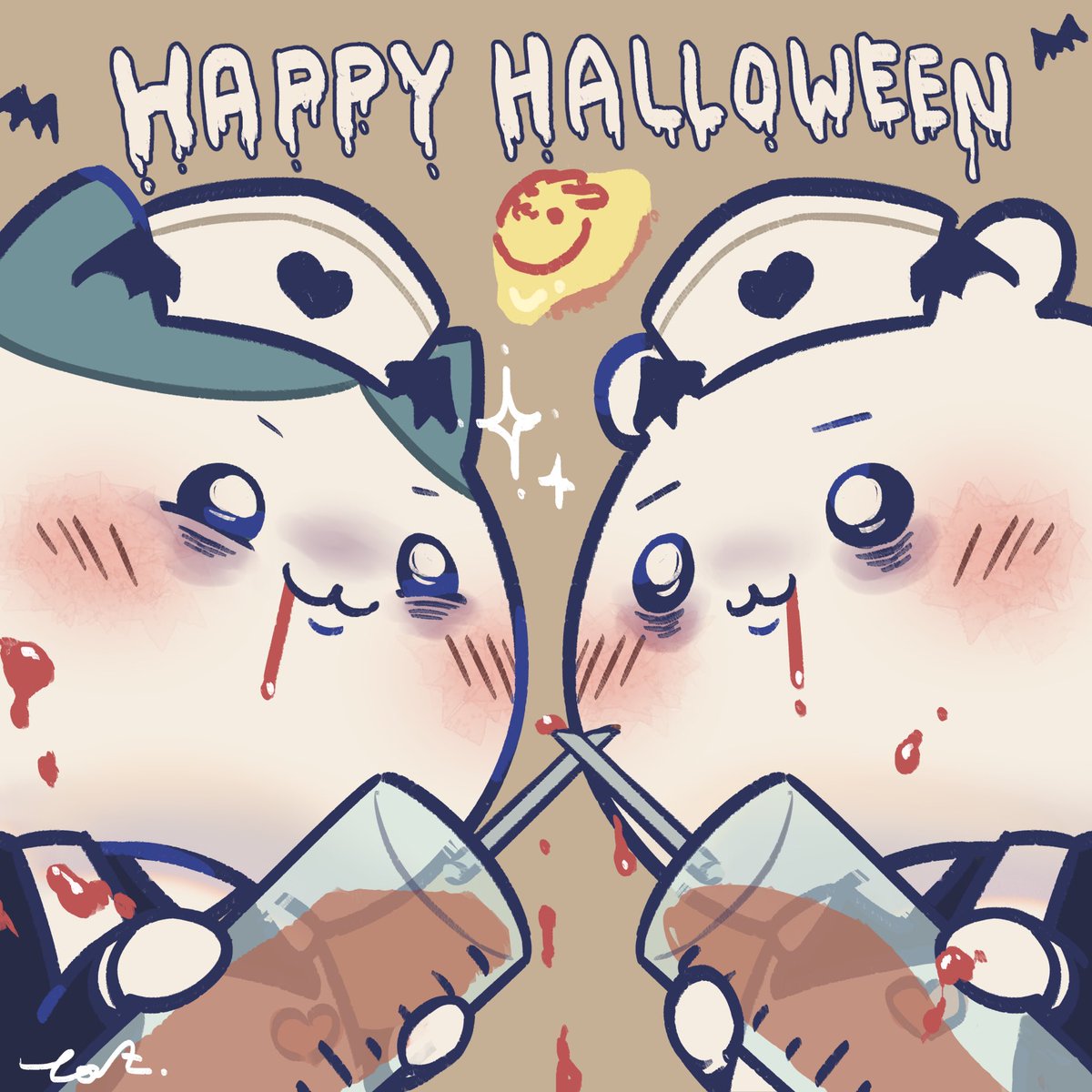 yaz_emwi's tweet photo. 💉🥫🦇ハロウィンのナースちゃんたち
#ちいかわファンアート https://t.co/VdMqaTfUxI