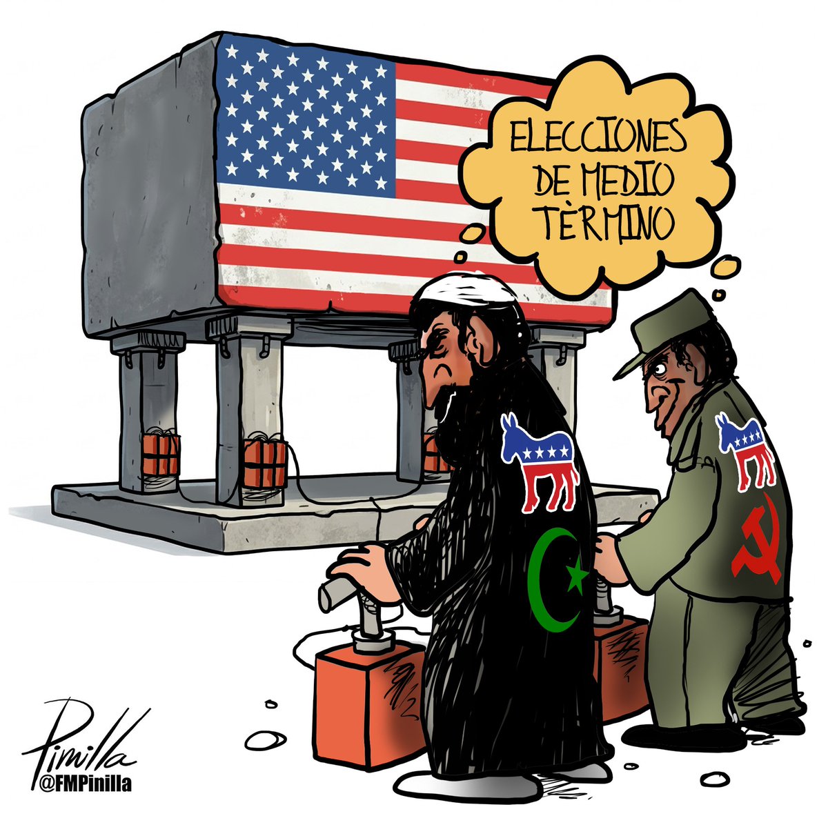 FMPinilla's tweet photo. El peligro de las elecciones de medio término.
•
Caricatura para @DiarioLAmericas 
•
#Caricatura #Cartoon #eeuu🇺🇸 #midterms #noticia https://t.co/GRPmO7KmRA