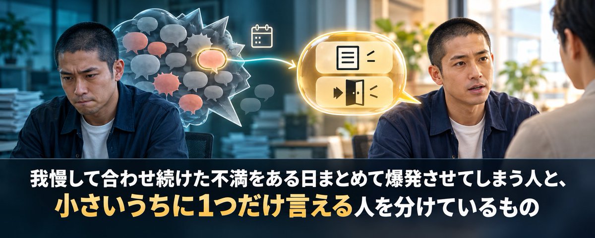 我慢してきた分がある日まとめて出てしまう…