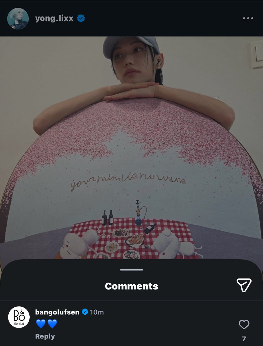 BbokRisma's tweet photo. Bang &amp; Olufsen official account liked and commented on #FELIX’s instagram update 

"💙💙"
 
#FELIXxBANGOLUFSEN @BangOlufsen https://t.co/ojoyMkdmvZ