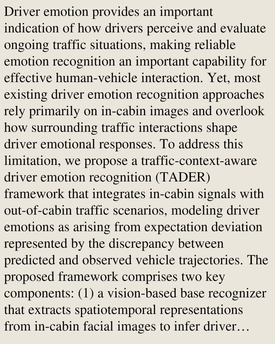 CSVisionPapers's tweet photo. Traffic-Context-Aware Driver Emotion Recognition with Expectation-Deviation-Driven Inference

Longhao Yan, Jinhao Liang, Kaidi Yang
https://t.co/jwn2zi1Me1 [𝚌𝚜.𝙲𝚅] https://t.co/dyWAaxL8fz