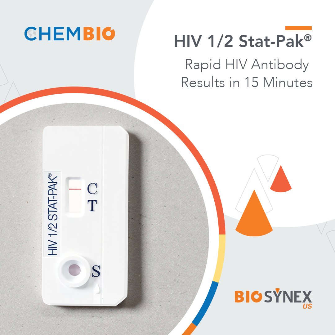 ChembioDx's tweet photo. The Chembio HIV 1/2 STAT-PAK® Assay delivers HIV antibody results in approximately 15 minutes using only 10 µL of whole blood, serum, or plasma.
Learn more: https://t.co/whRDkFBDoY
#BioSynexUS #Chembio #StatPak #HIVTesting #UrgentCare #PrimaryCare #PublicHealth https://t.co/b2GlRPh2EZ