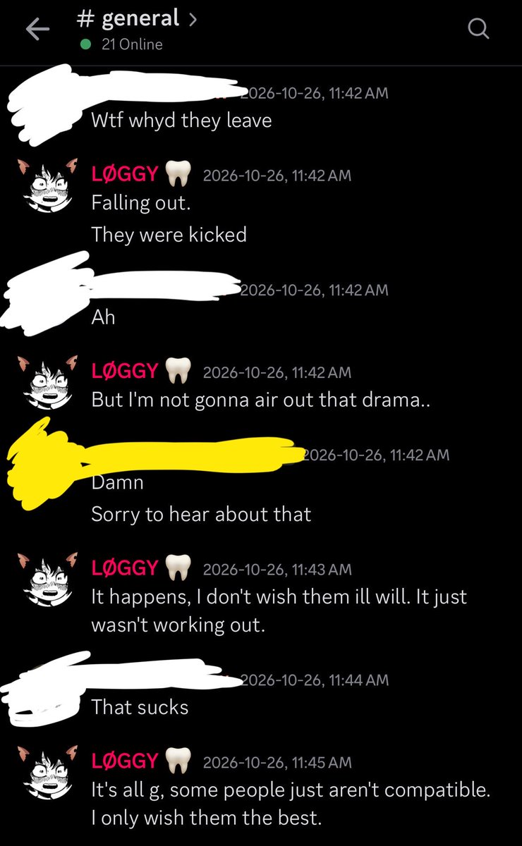 whereyougoin_'s tweet photo. Look at how horrible I was to you after kicking you from my server. Oh the horrors!!!! I'm truly slandering your name!!! 

Your delusions is what caused this falling out and you're too egotistical to admit it. I had a boundary and you freaked out on me. Heaven forbid. https://t.co/jvW2j0rr5F