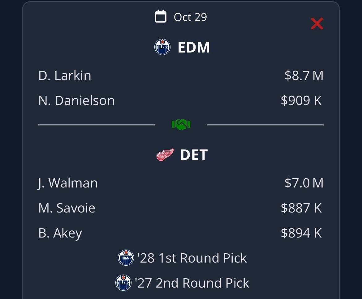DumpThePucks's tweet photo. Dylan Larkin to Edmonton?

#LetsGoOilers https://t.co/0nw2lPLZRb