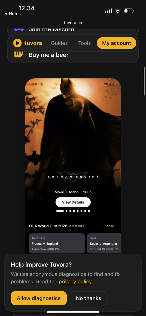 cydia_mriphone's tweet photo. 📺🔥 حوّل قوائم IPTV إلى مكتبة ترفيه متكاملة مع Tuvora!
هو مشغل IPTV
✅ تشغيل القنوات المباشرة والأفلام والمسلسلات
🎬 صور وتفاصيل للأفلام مع دليل البرامج
📱 يعمل على الجوال والتلفاز والكمبيوتر
☁️ مزامنة مجانية بين أجهزتك
🚫 مجاني بدون اشتراكات مدفوعة داخل التطبيق

⚠️ التطبيق لا يوفر القنوات بنفسه؛ تحتاج إلى قائمة IPTV خاصة بك.

🔗 https://t.co/ImX2JVsHK8