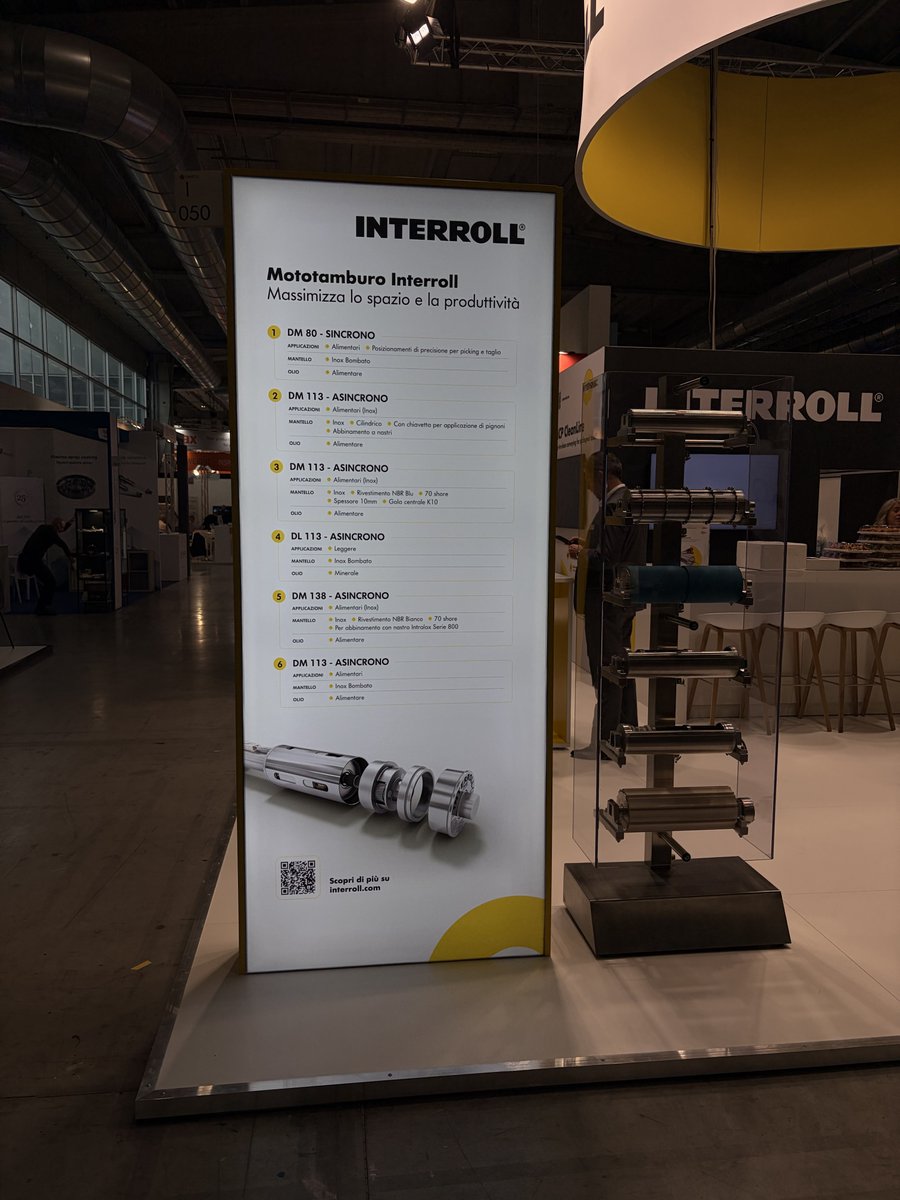 InterrollGroup's tweet photo. Stop by Booth 050 at CibusTec to see how we combine rugged reliability with intelligent software to keep your food processing and packaging lines moving safely.

👉 Discover more: https://t.co/NNchb4cRkS

#Interroll #CibusTec2026 #CleanLine https://t.co/aQ4WjNMXwg