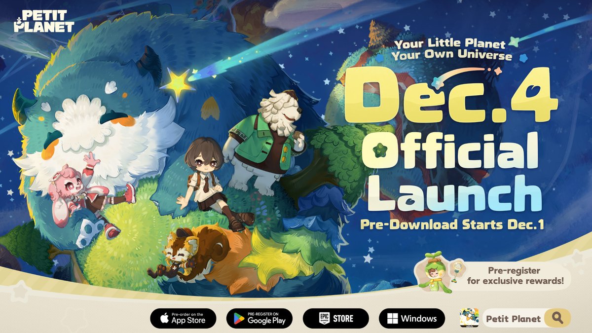 PetitPlanetGame's tweet photo. Petit Planet officially launches on all platforms on December 4, with pre-download available starting December 1! https://t.co/kbQsW7a48a