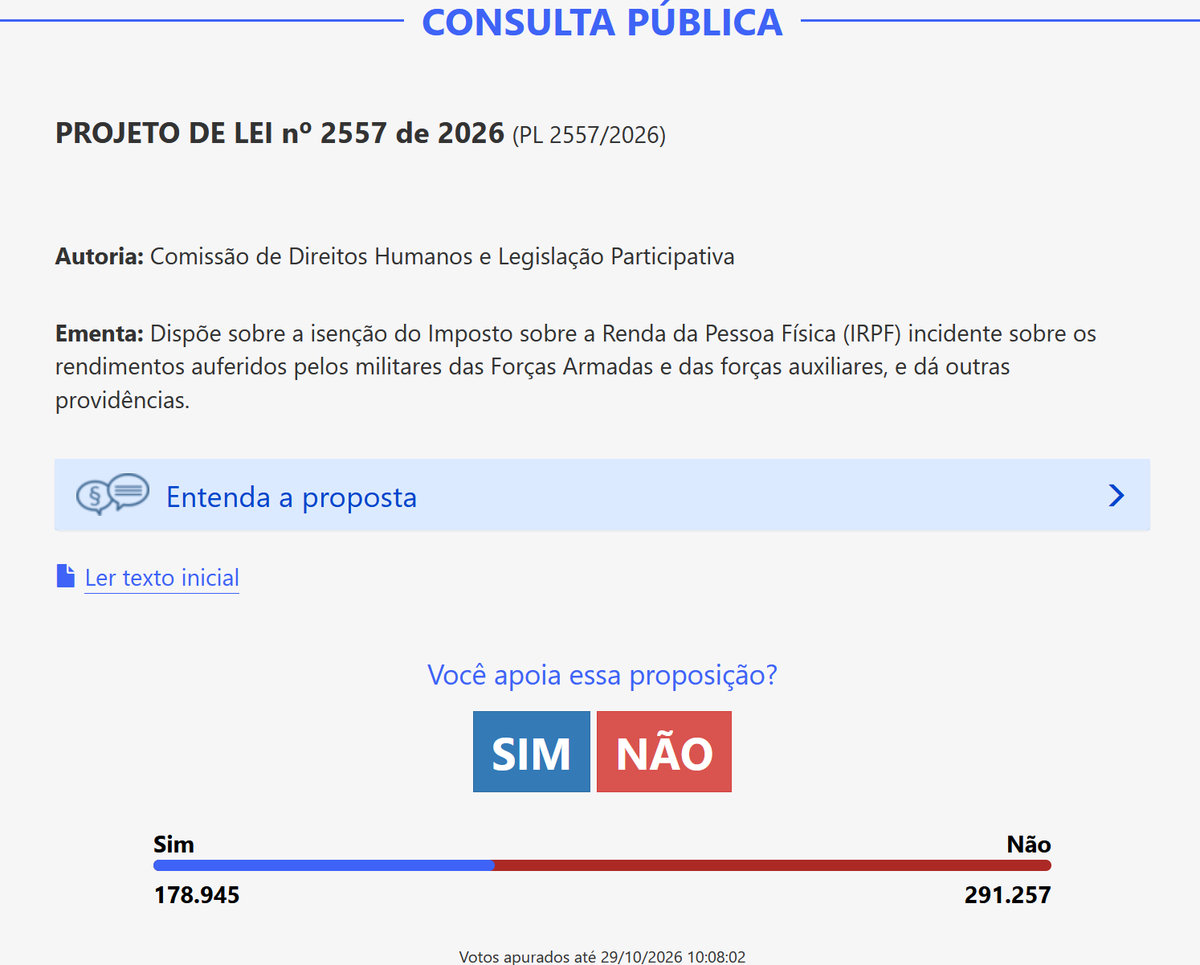 jam_Bending's tweet photo. VOTEM "NÃO" - isentar os militares de imposto de renda

► https://t.co/xyQMDjPsAc https://t.co/1r3A2T71vv
