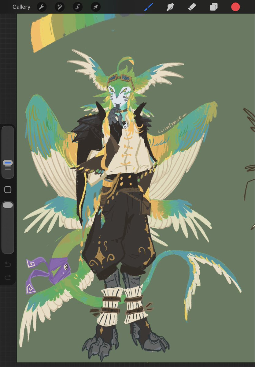 Lumimao_'s tweet photo. Here’s my parrot design #parrotx2 
And a lil chibi of him https://t.co/QnIdUyxMXT