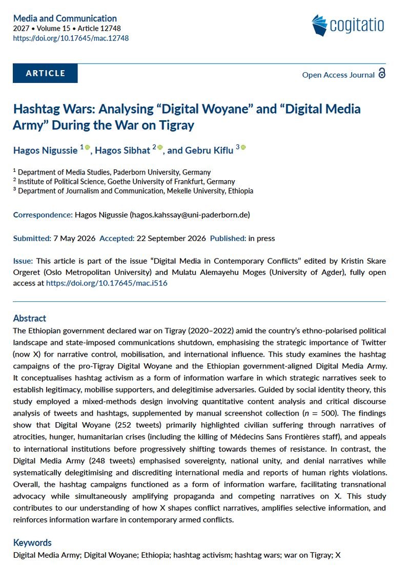 datafortigray's tweet photo. #Hashtag Wars: Analysing "Digital Woyane" and "Digital Media Army" During the War on Tigray 
#TigrayGenocide 

https://t.co/kD0PPObQ7G https://t.co/US2ies9ucG