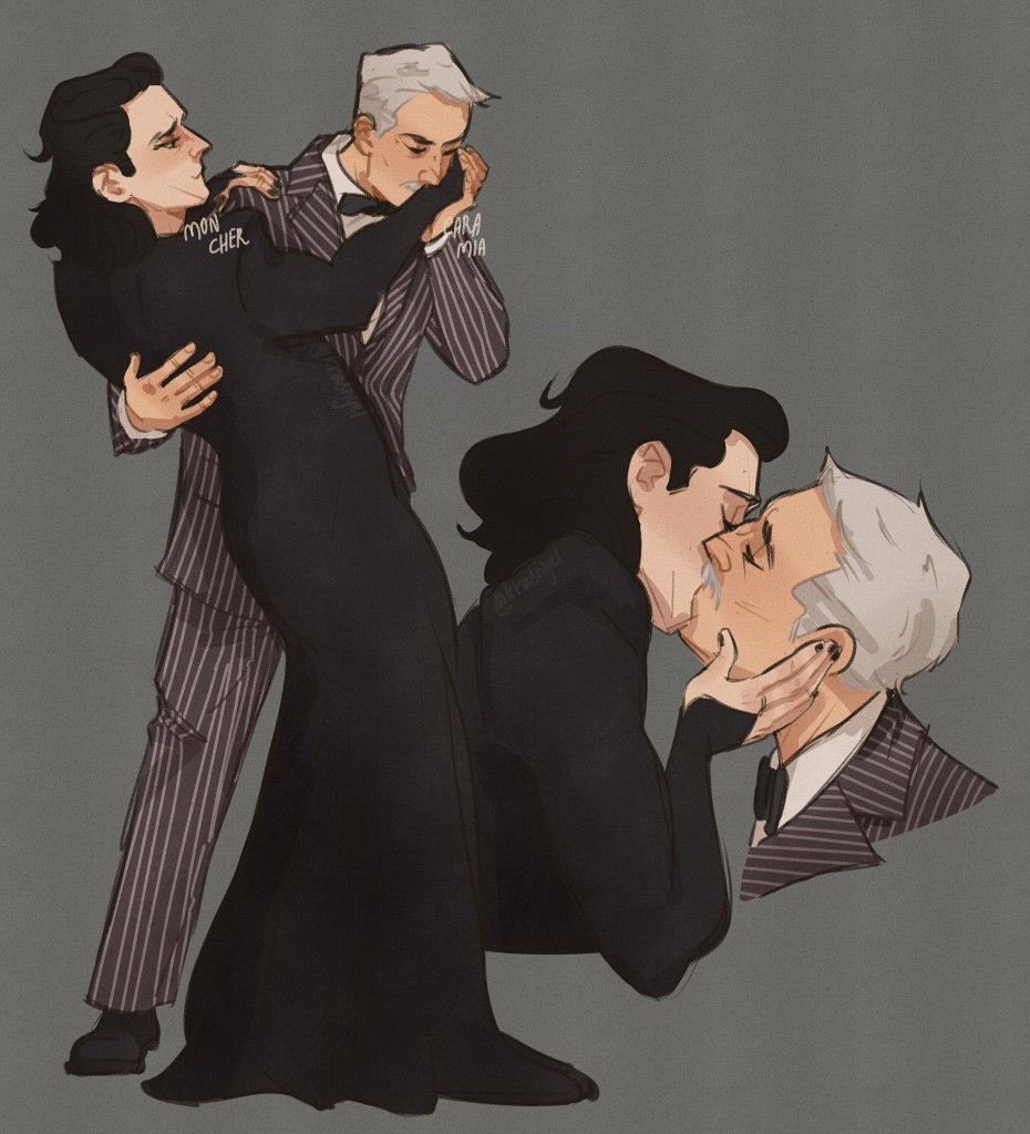 krasnyel's tweet photo. here goes my ancient deleted lokius morticia gomez fanart https://t.co/TqJDqGDDlT