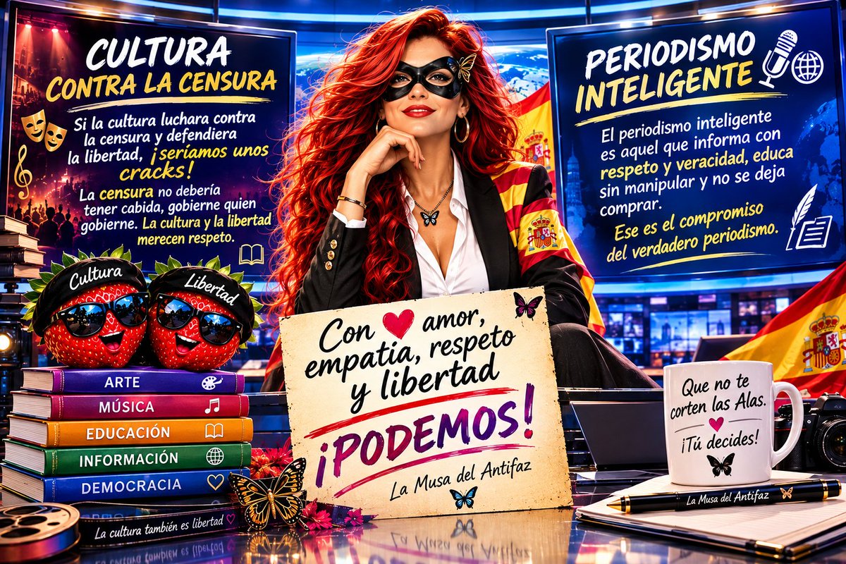 ngelesRiveraRo1's tweet photo. La Musa del Antifaz y El Mundo Mágico de Angie, por un mundo mejor.
* Se puede opinar, pero siempre con respeto, con empatía y humanidad.
* Las mujeres unidas y apoyadas por los hombres, nunca serán vencidas.
* La libertad ni se vende. 
#vida #libertad #politica #prensa https://t.co/oUQNwAO9LL