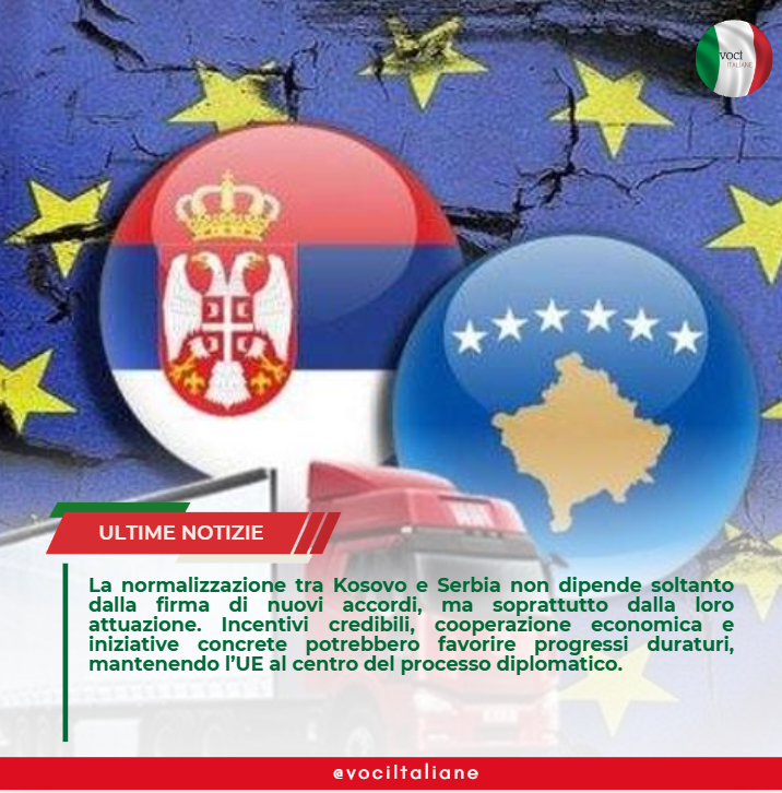 voci_Italiane's tweet photo. Kosovo e Serbia: firmare accordi non basta. Servono attuazione, fiducia e incentivi concreti per rendere la cooperazione vantaggiosa, con l’UE alla guida del dialogo. https://t.co/SJvcSZGN3q #Kosovo #Serbia https://t.co/p7599400WU