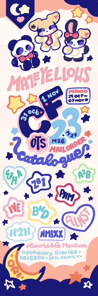 mazeyellows's tweet photo. 🔁💝 are appreciated!

𝗠𝗔𝗭𝗘𝗬𝗘𝗟𝗟𝗢𝗪𝗦 𝗖𝗮𝘁𝗮𝗹𝗼𝗴𝘂𝗲 🎀🍀
for #CF23 (OTS &amp; Mail Order) ♡

📍 Booth M26
📌 29 Oct—7 Nov 2026

⭐️ originals, boynextdoor, zb1, and2ble, project hail mary, alien stage, witch hat atelier &amp; more

🔗 order &amp; details 🔽
💌 WW GO : DM

(1/3) https://t.co/JSLfNpaHu4