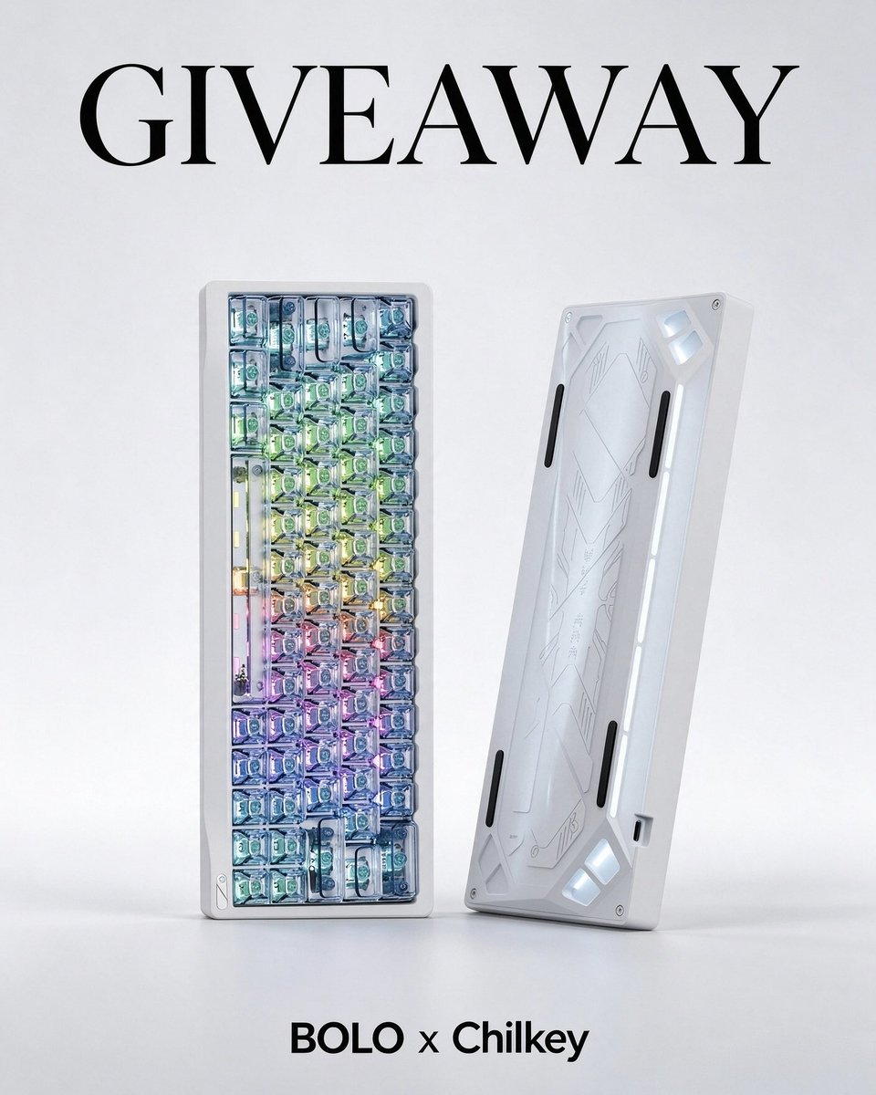 __BoIo's tweet photo. 🎉 Chilkey × Bolo Collab
We’re marking Chilkey’s new product release and the $30 off for the last 5 days with a giveaway!

🎁 Prize: SF60 Diamond Keyboard (any color)
✅ How to join:
▫️Follow @Chilkeykeeb &  @__BoIo 
▫️Like & repost this post
▫️Leave a comment down below

🌍 Open to participants worldwide
⏳ Giveaway lasts for 5 days