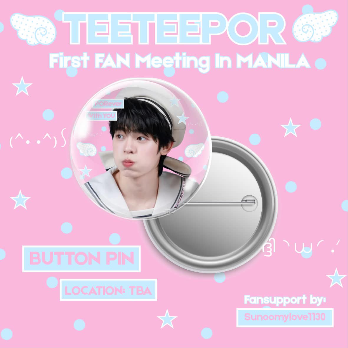 Sunoomylove1130's tweet photo. Teetee and Por 1st Fanmeet in manila

PORever with you designed by: @lovqsnoo 
To infiniTEE and beyond designed by: @jae_we_pttp 
Fansupport by: @Sunoomylove1130 

- 25mm button pin
-limited quantity only
- 1:1 ratio
- loc tba/ randomly 

#TeeteePor 
#TeeteePorFMinManila https://t.co/Y72PojqIq8
