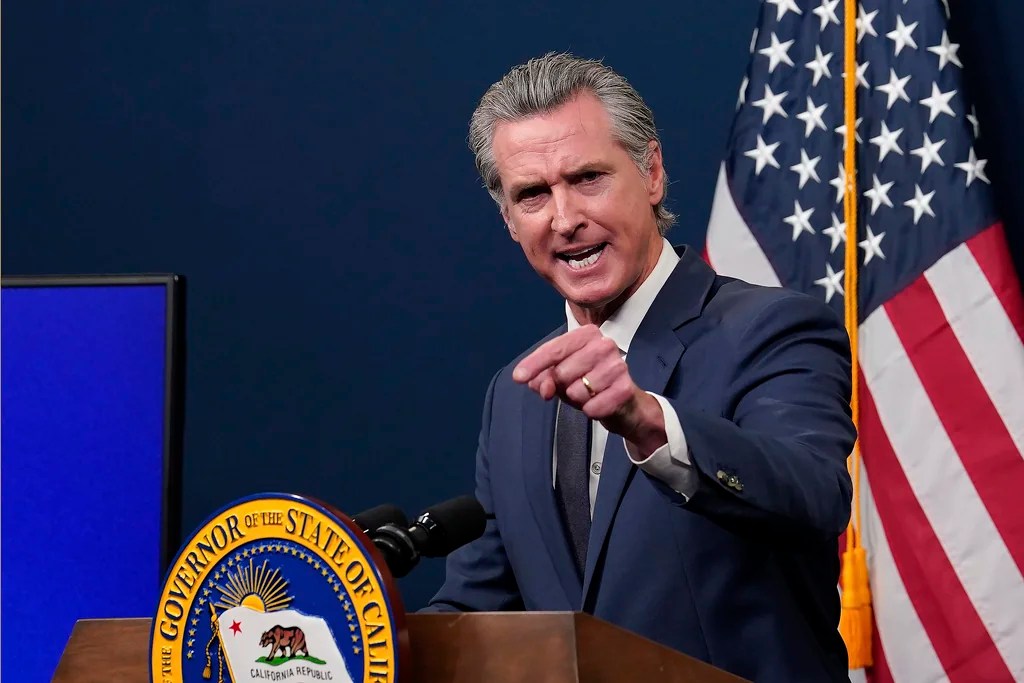Newsom's cracked mirror