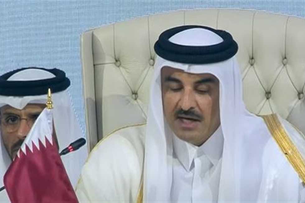 أمير قطر خلال قمة الدوحة: حكومة المتطرفين في إسرائيل تمارس سياسات إره.اب.ية عن.صرية #عاجل 