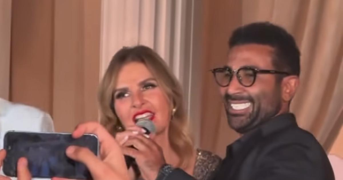 يسرا وأحمد سعد، كريم محمود عبد العزيز، أكرم حسني، شيماء سيف وغيرهم بحفل زفاف ابن بيومي فؤاد 