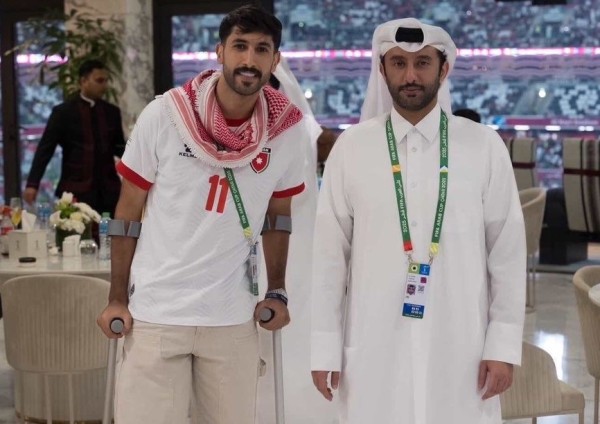 الشيخ تميم يطمئن على صحة يزن النعيمات #الأردن 