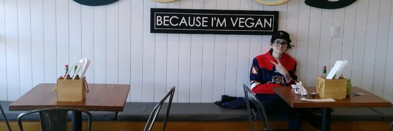 Cyclist Neil (They) (vegan) banner