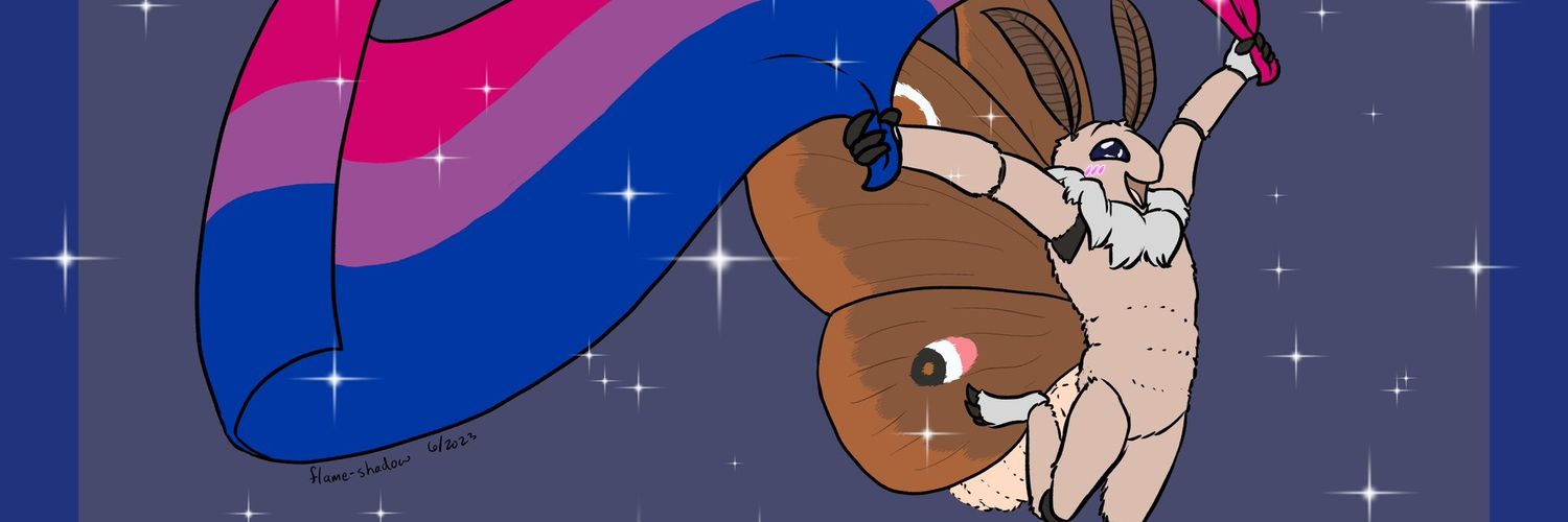 Leo the Fem Moth Critter 🟨⬜️🟪⬛️'s banner