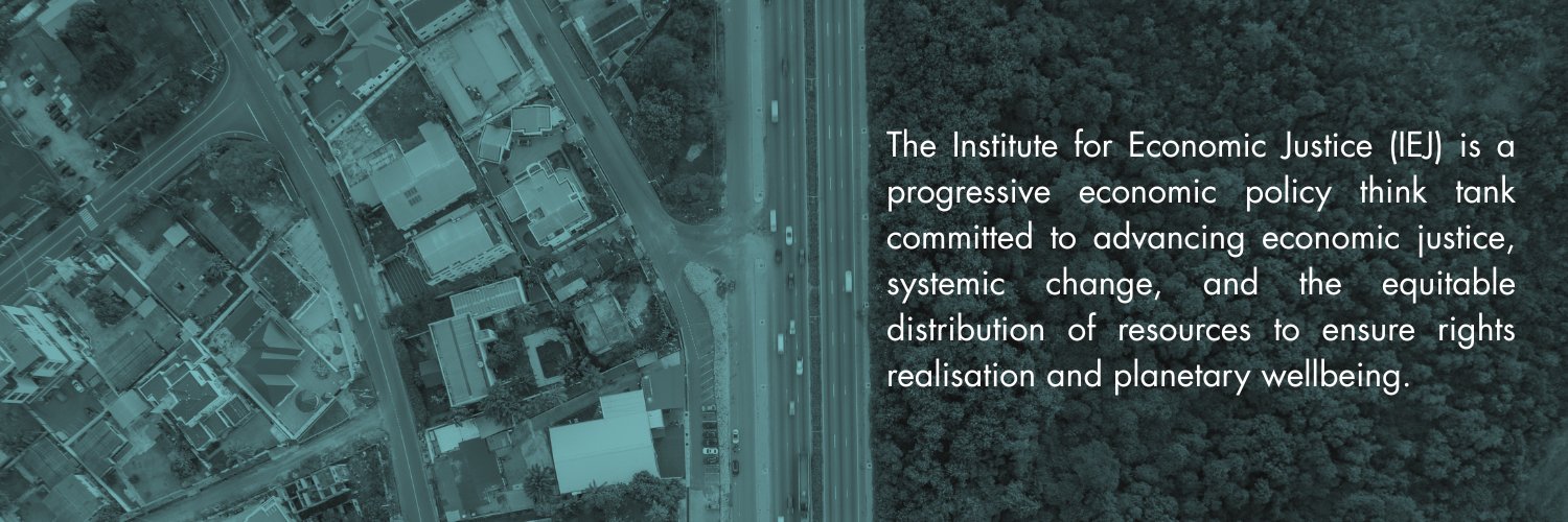 Institute for Economic Justice's banner