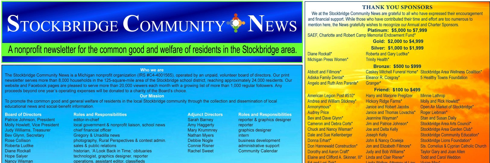 Stockbridge Community News banner