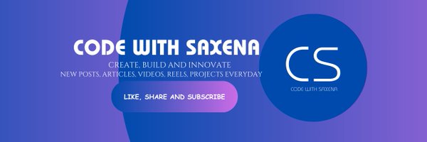 codewithsaxena Profile Banner