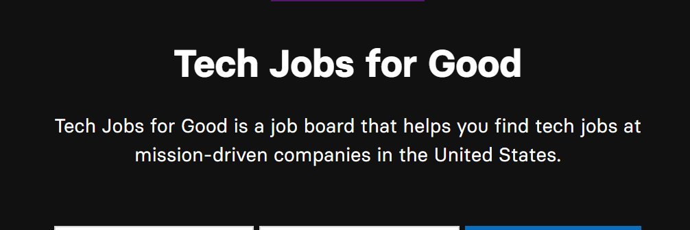 Tech Jobs for Good banner