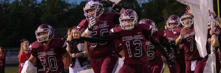Wes-Del Football banner