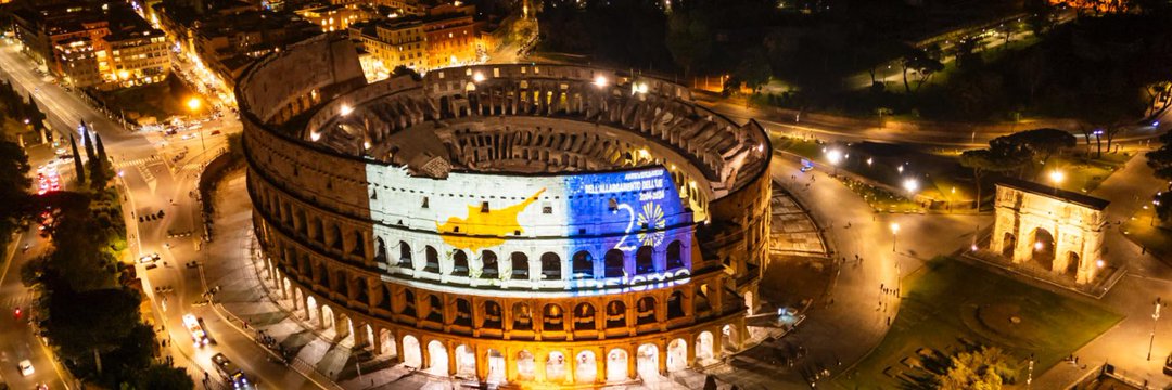 Cyprus in Italy's banner