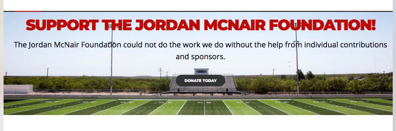 The Jordan McNair Foundation banner