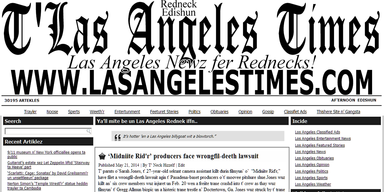 LA Times Redneck banner