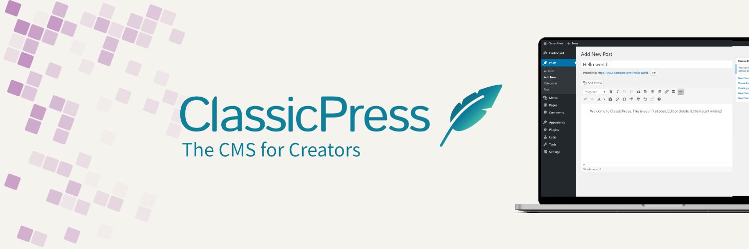 ClassicPress (@classicpress@fosstodon.org) banner