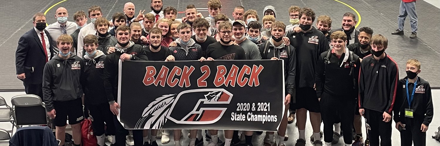 Clinton wrestling guy's banner