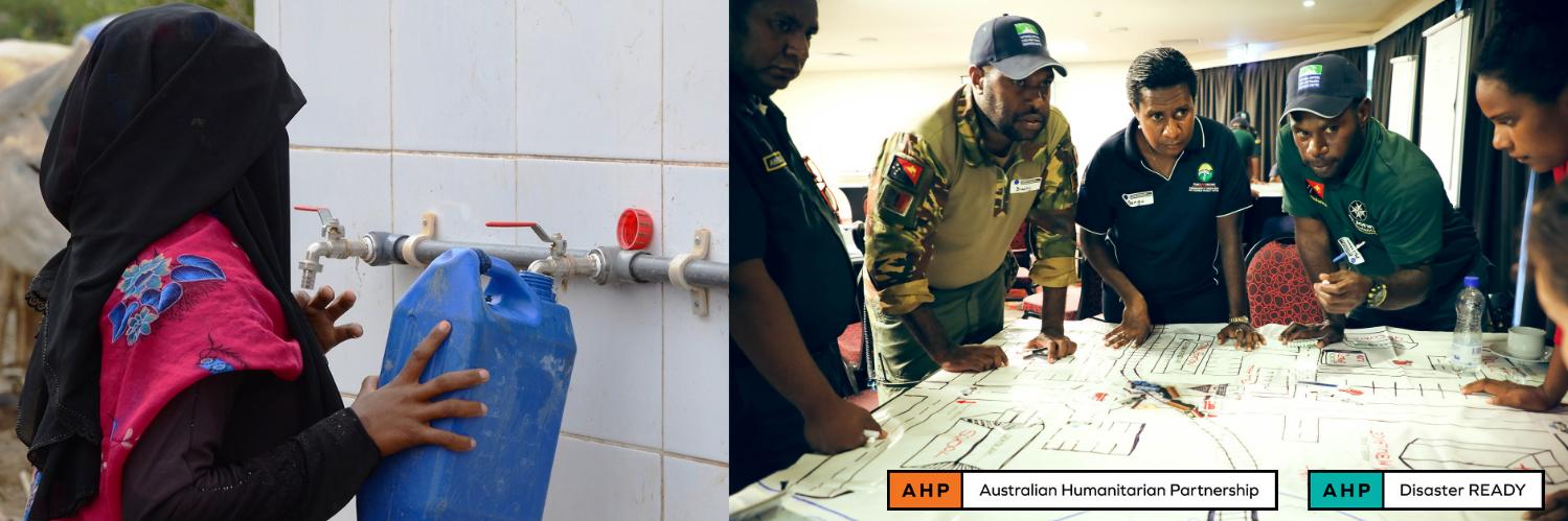 Australian Humanitarian Partnership's banner