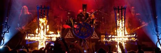 Fists and metal banner