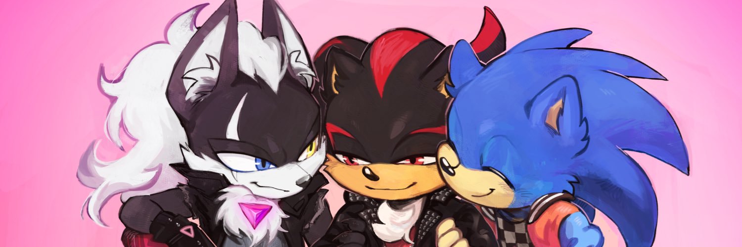 sonic meow 💙❤️🖤 banner