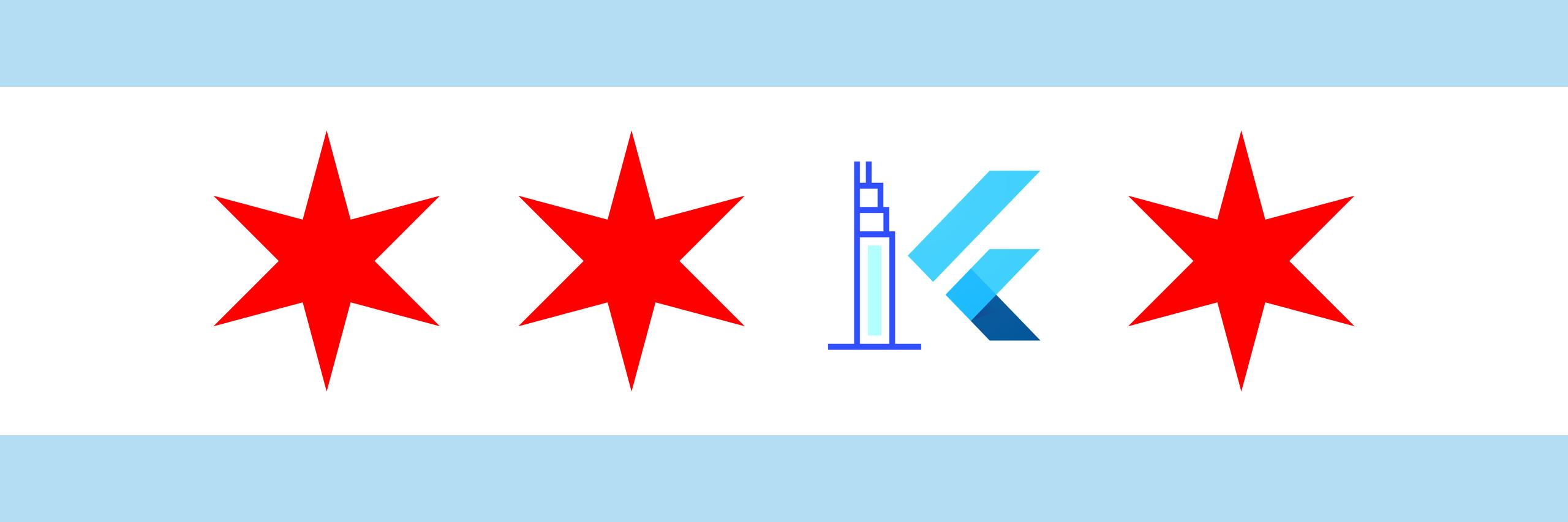 FlutterChicago 💙🦄 banner