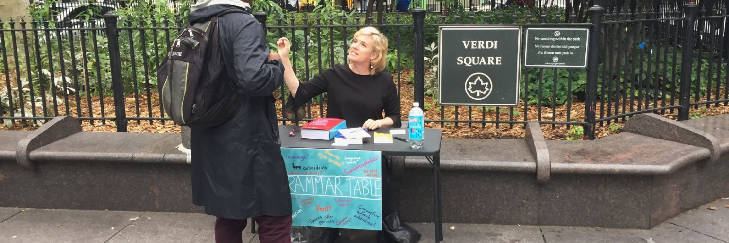 Ellen is at the Grammar Table banner