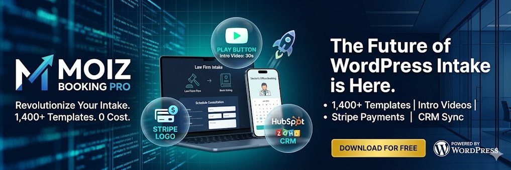 Moiz Booking Pro banner